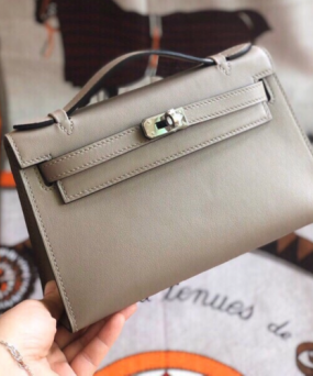 에르메스 미니 켈리백22 그리스 은장 스위프트